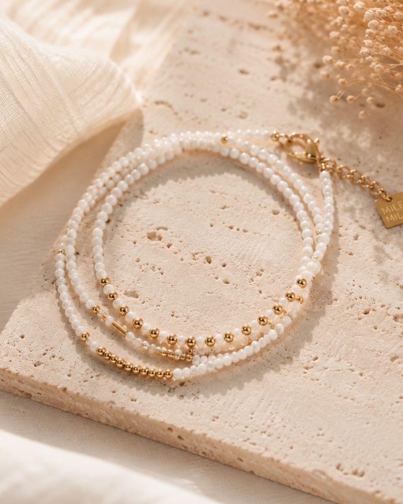 bracelet multirang nacre & perles mile mila