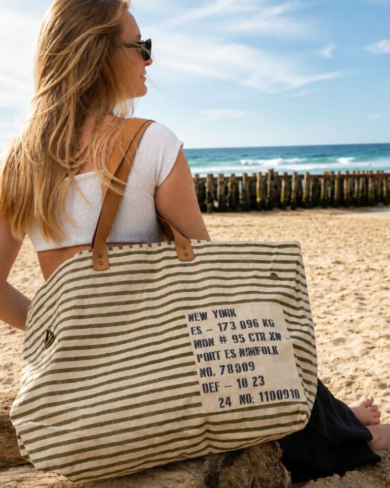 sac de plage oversize cargo sac de plage oversize cargo en toile recyclé sac vintage chic pour femme