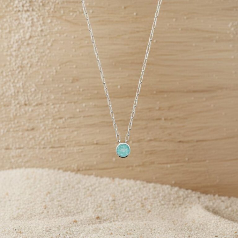 Collier Argent Amazonite