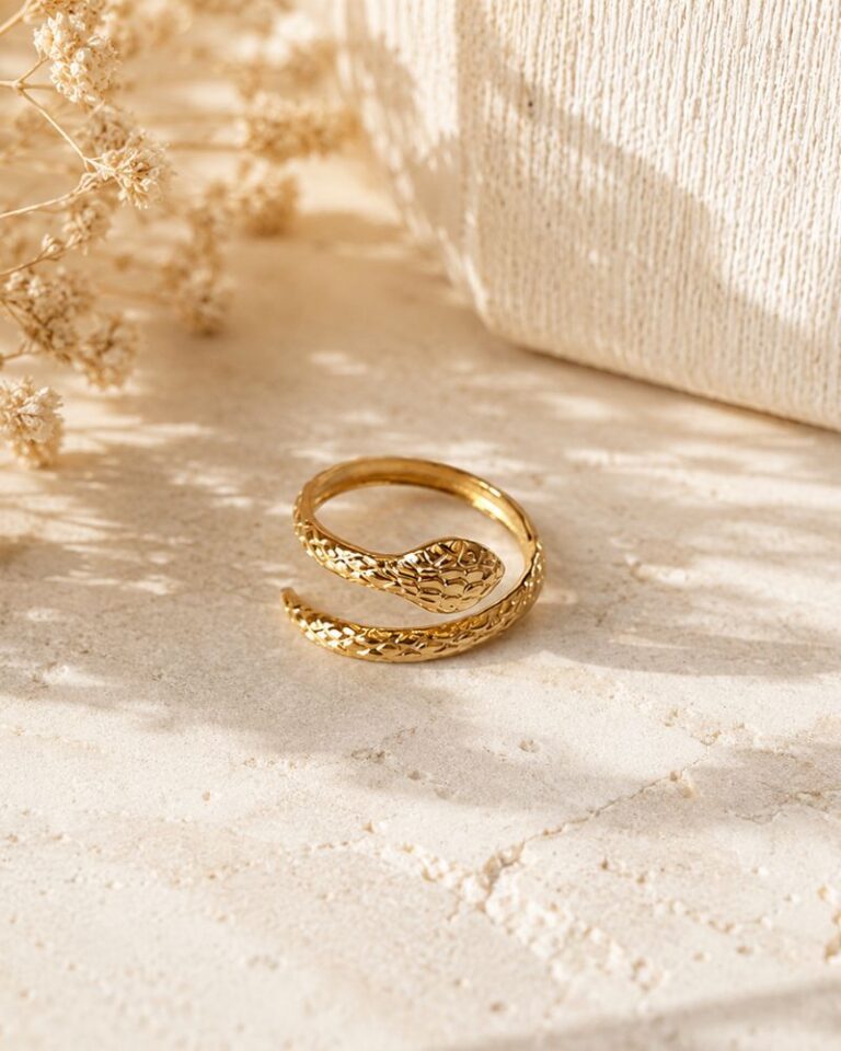 bague acier motif serpent bohm paris