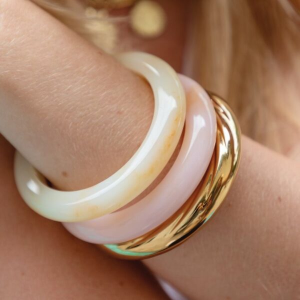 bracelet jonc résine blanche bijoux mile mila