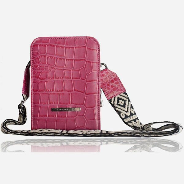 sac phone cuir rose