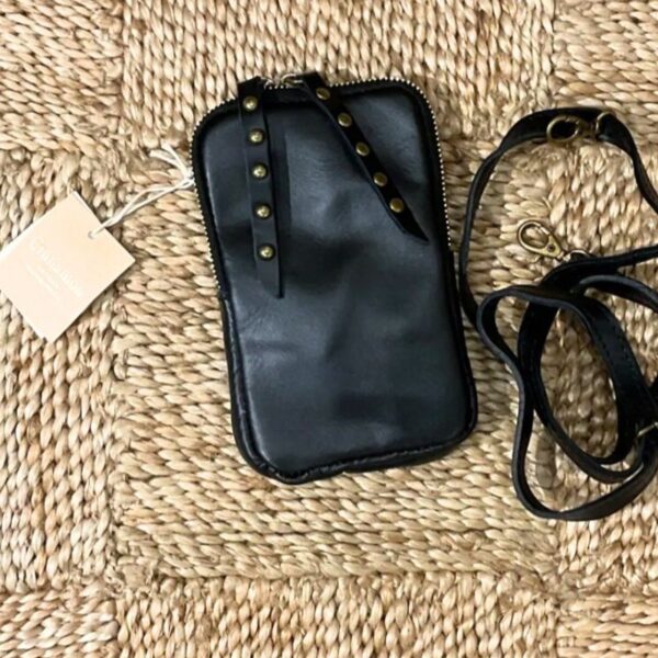 Pochette de téléphone cuir noir