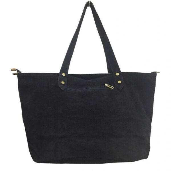 cabas en daim empiècement imprimé léopard mode tendance