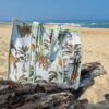 cabas coton matelassé imprimé jungle et palmier pour la plage ou le shopping tendance mode été