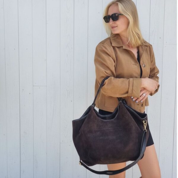 sac cabas daim format xl couleur café