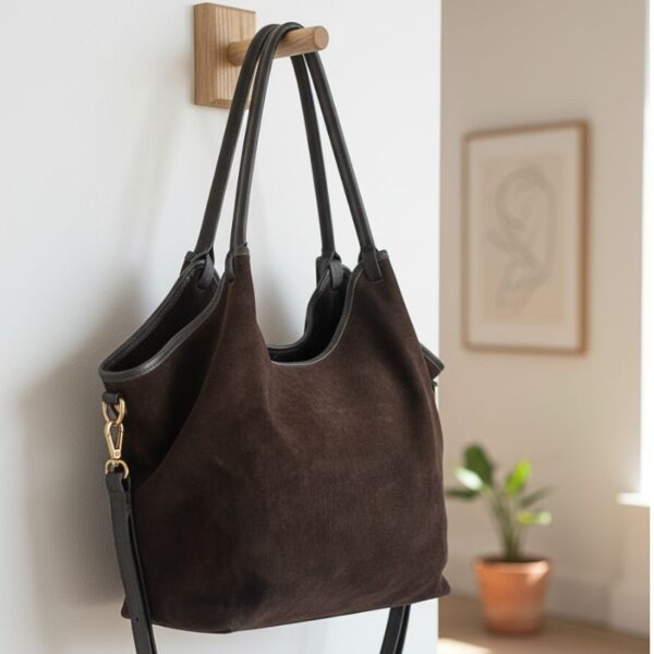 sac cabas daim format xl couleur café
