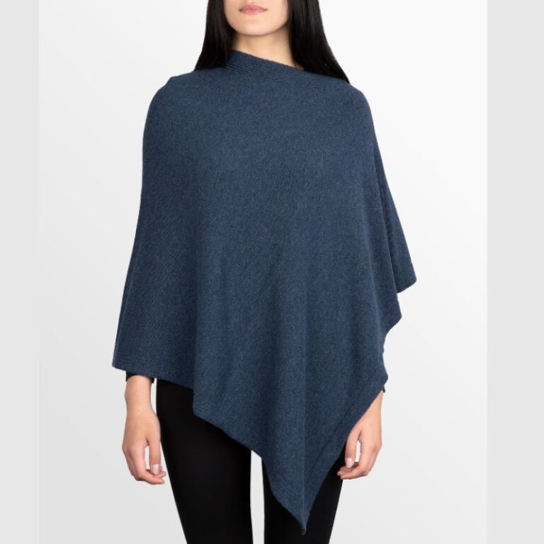 Poncho fait-main Bleu