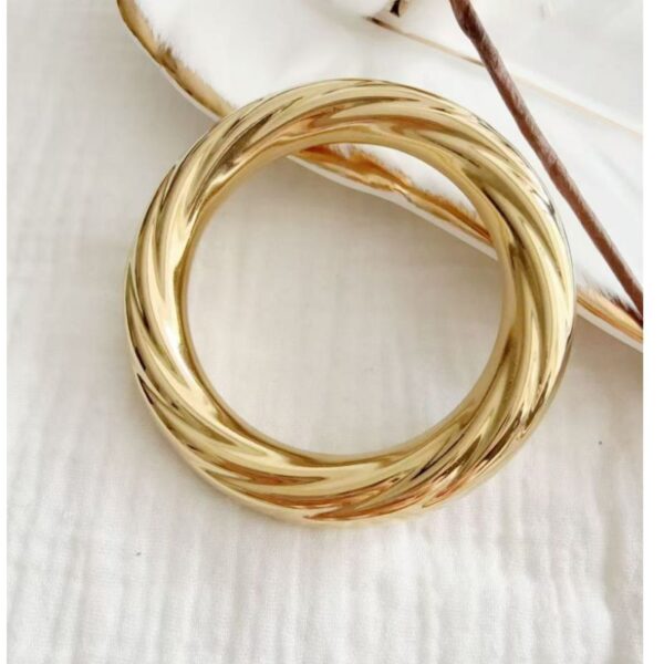 bracelet jonc épais torsadé acier inoxydable mile mila bijoux