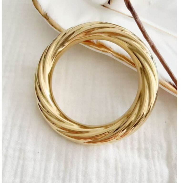 bracelet jonc épais torsadé acier inoxydable mile mila bijoux