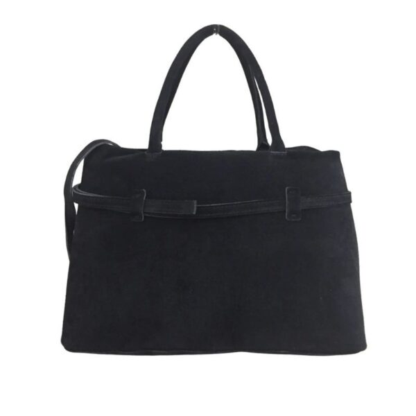 sac à main et bandoulière en daim ceinture fantaisie couleur noir