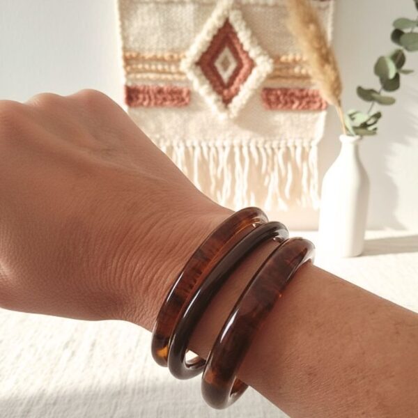 trio de bracelet résine ambré mile mila bijoux