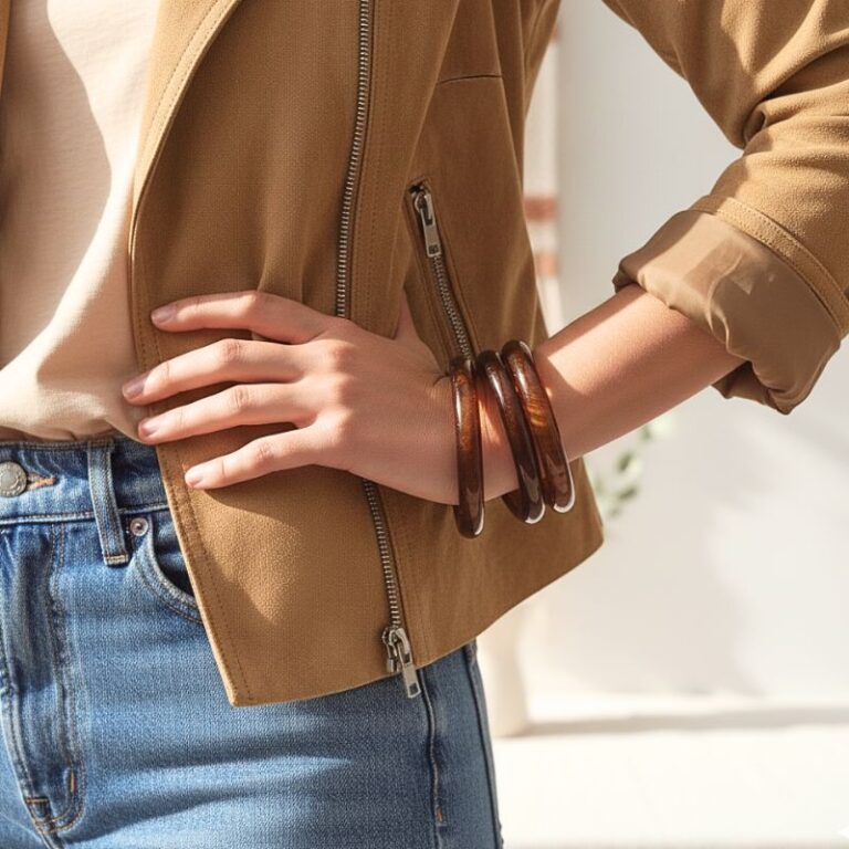 trio de bracelets résine couleur ambré tendance mode bijoux mile mila