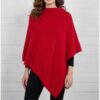 poncho fait main laine mérinos et cachemire couleur rouge fabrication italienne