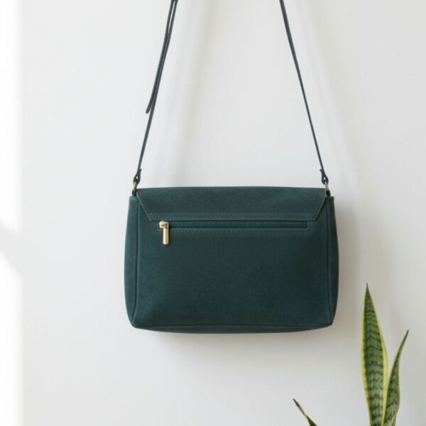 Sac besace double boucle vert sapin