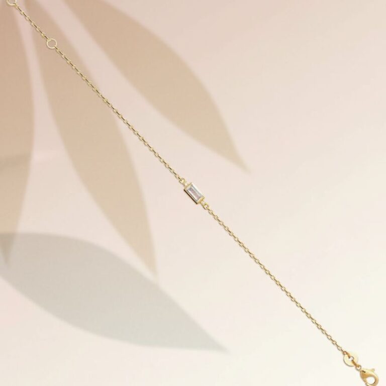 bracelet pour femme plaqué or 18 carats avec oxyde de zirconium