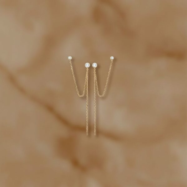 Boucle d'Oreille double Zirconium