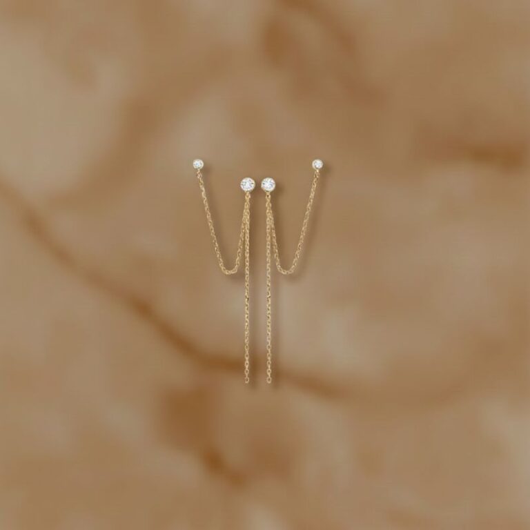 Boucle d'Oreille double Zirconium