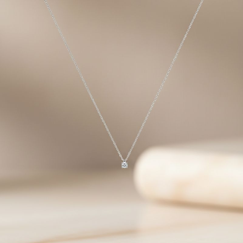 collier ras de cou en argent pendentif oxyde de zirconium