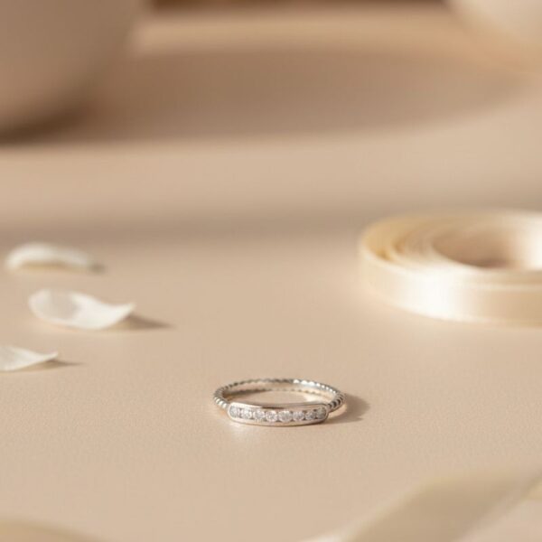 bague pour femme en argent 925 maille boule et zircon