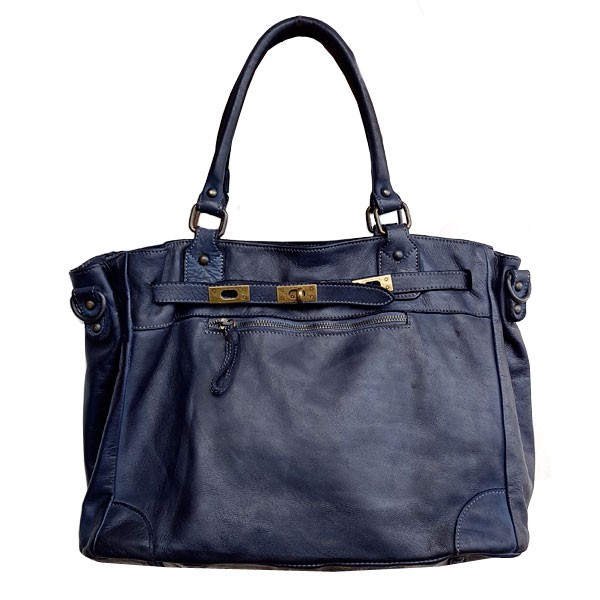 Sac tendance urban vintage bleu marine, pratique et élégant