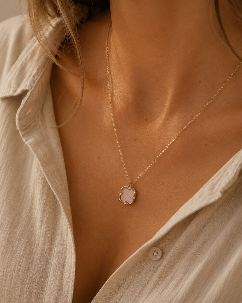 collier lloyd pendentif rhodonite