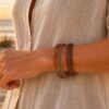 trio de bracelets résine ambré trio de bracelets résine ambré collection été mile mila
