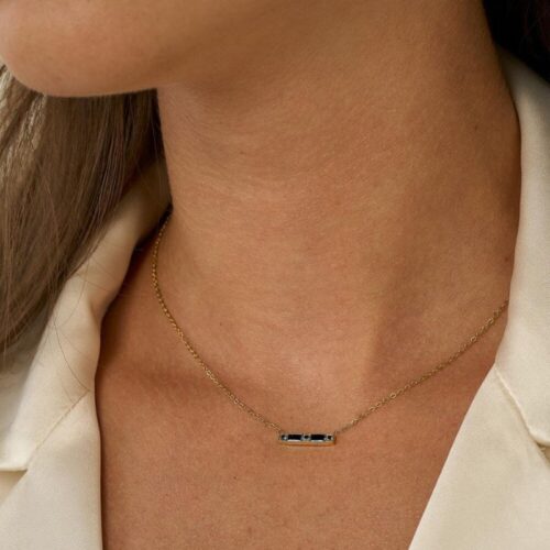 collier ras de cou oxyde zirconium noir