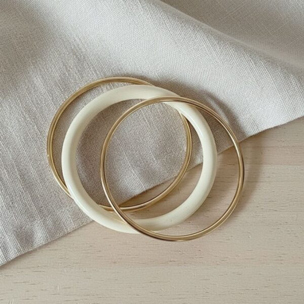 trio de bracelet jonc acier et résine bijou mile mila