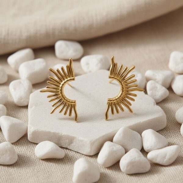 Boucles d'oreilles demi soleil