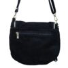 Sac besace croûte de cuir noir pour femme