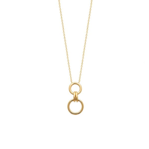 collier plaqué or pour femme pendentif double anneau