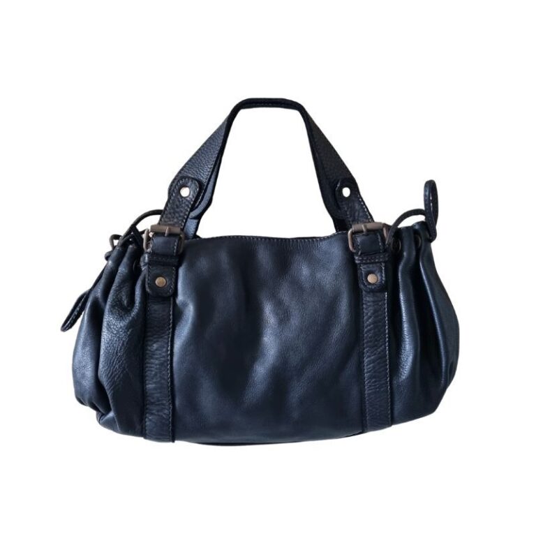 Sac bowling cuir vintage noir