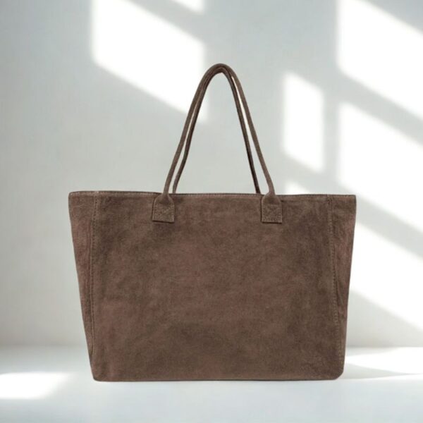 cabas daim format A4 couleur taupe