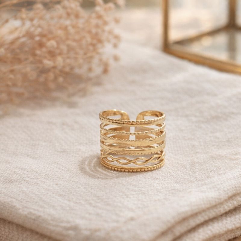 bague acier inoxydable multirang création Mile Mila Paris