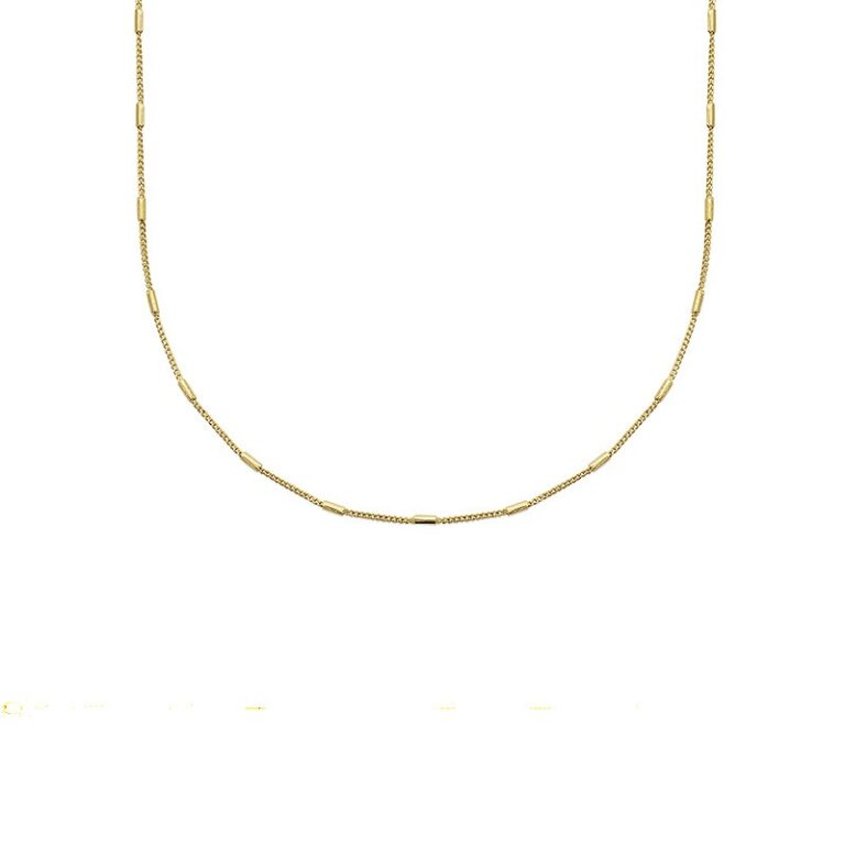 collier ras de cou en plaqué or 18 carats alterné de maillon tube bijou minimaliste chic