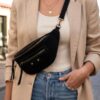 sac banane daim couleur noir