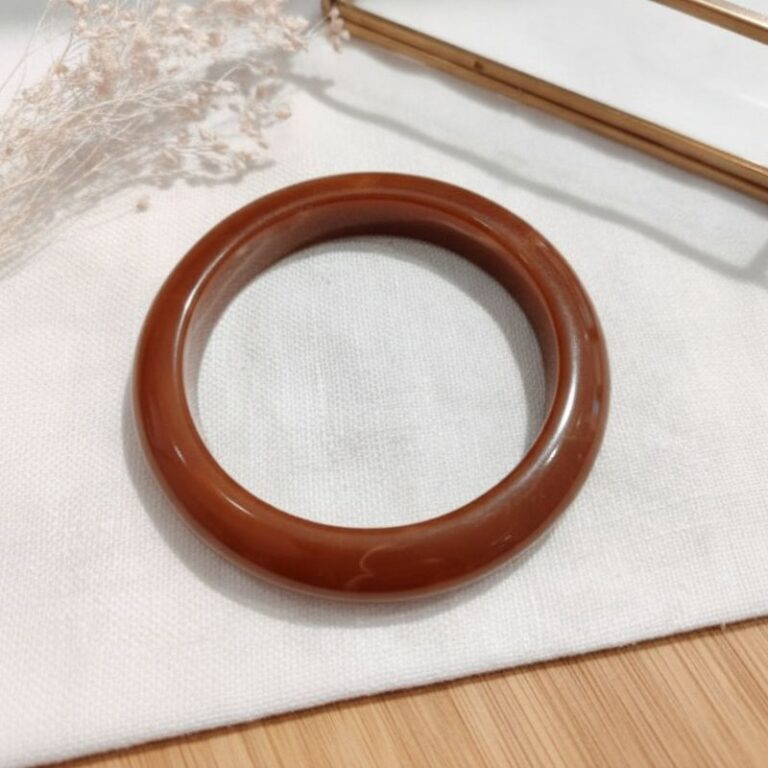 bracelet jonc résine couleur marron camel bijou mile mila