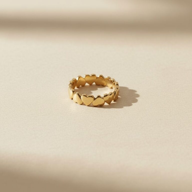 bague cœur en plaqué or 18 carats