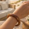 bracelet jonc résine couleur marron camel bijou mile mila