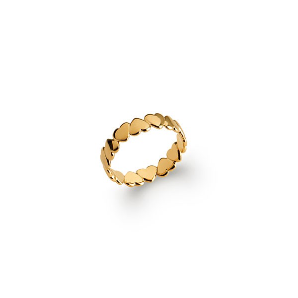 Bague plaqué or coeurs