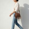 pochette daim franges ornella