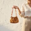 sac cuir plissa