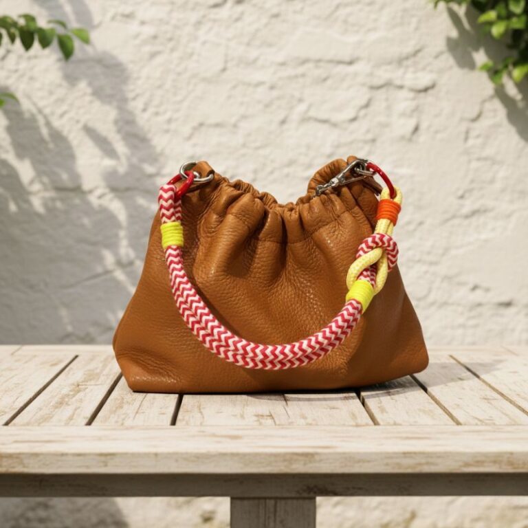 sac cuir plissa