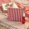 grande pochette de plage guetary rayé rouge