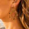 boucles d'oreilles tournesol email boucles d'oreilles tournesol email