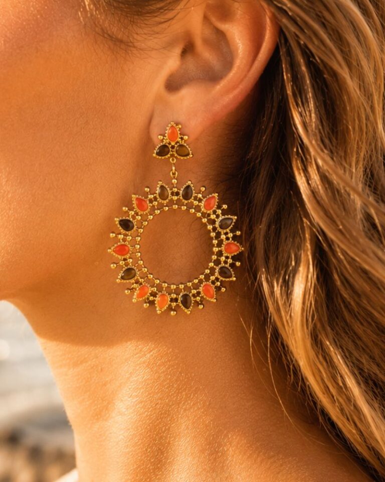 boucles d'oreilles tournesol email boucles d'oreilles tournesol email