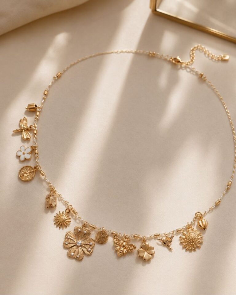 collier ras de cou breloques chance signé Milê Mila