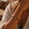 bracelet mahana style surf labradorite & onyx